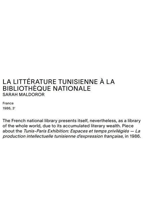 Tunisian Literature at the French National Library